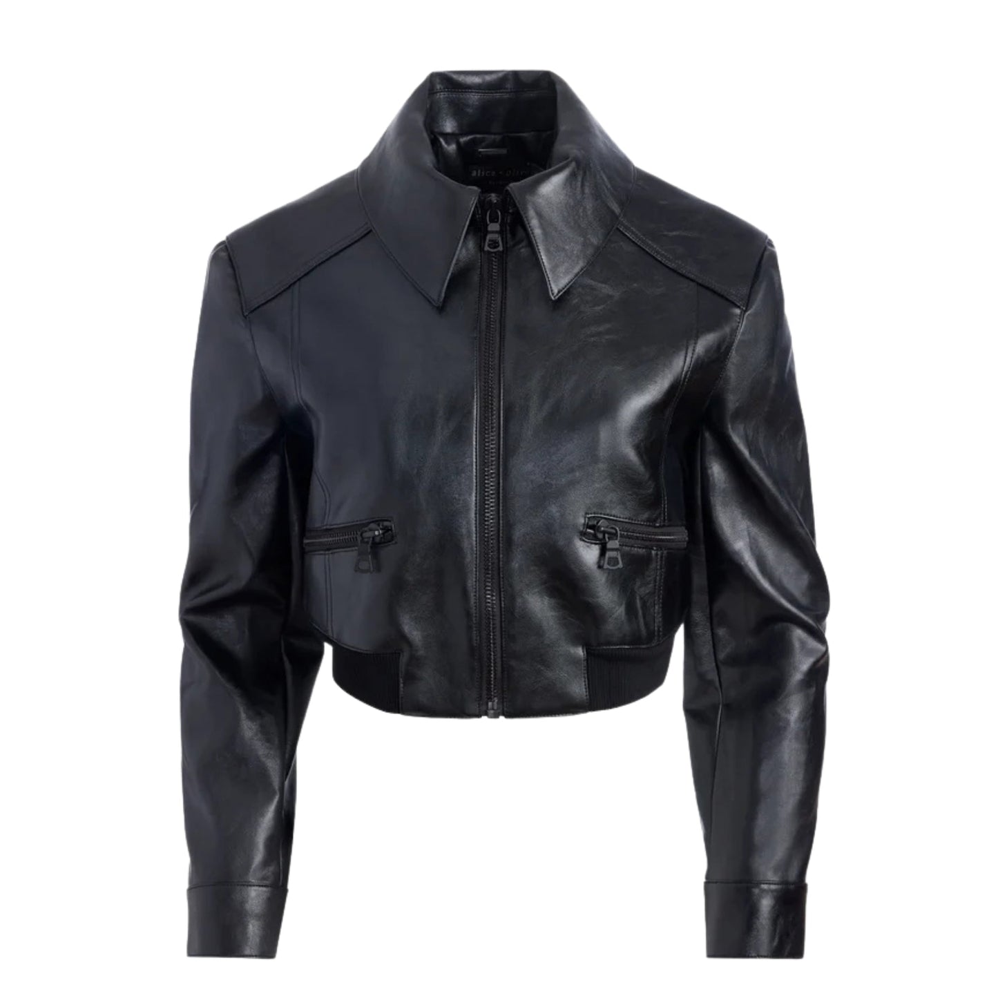 Women's Black Cropped Leather Jacket – Trendy & Edgy Genuine Leather