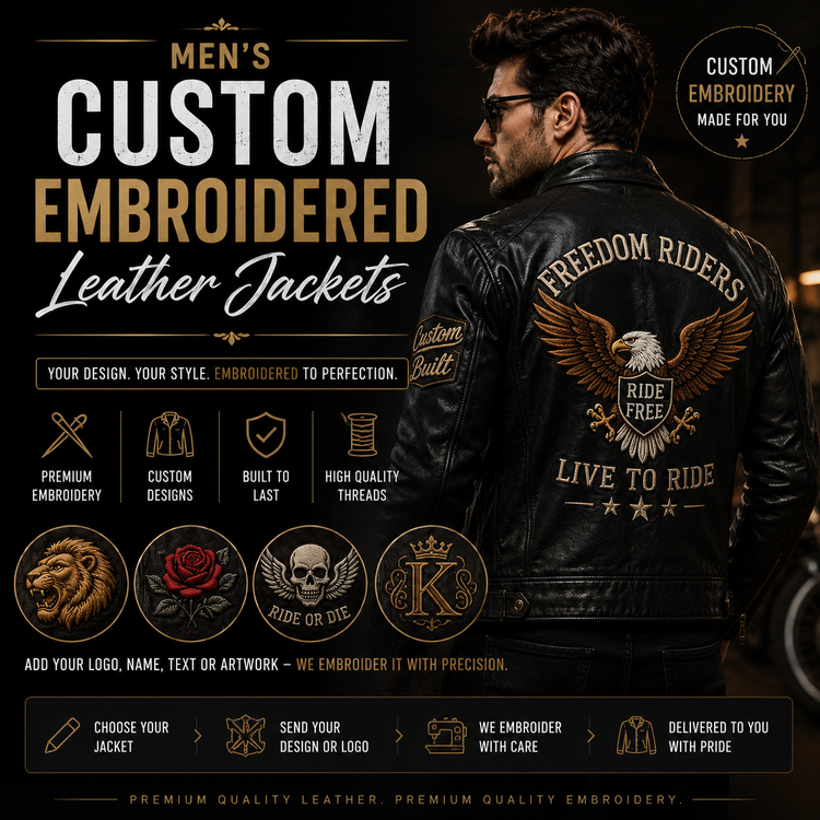 Men’s Custom Embroidered Leather Jackets