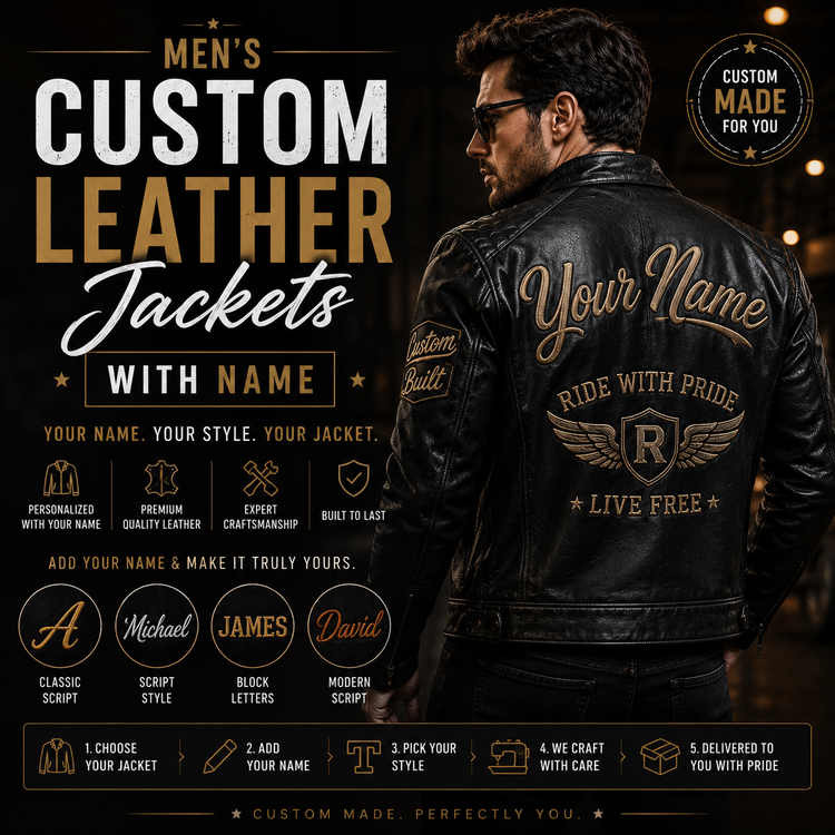 Men’s Custom Leather Jackets with Name