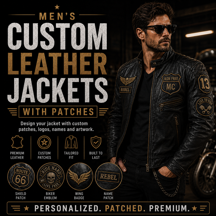 Men’s Custom Leather Jackets with Patches