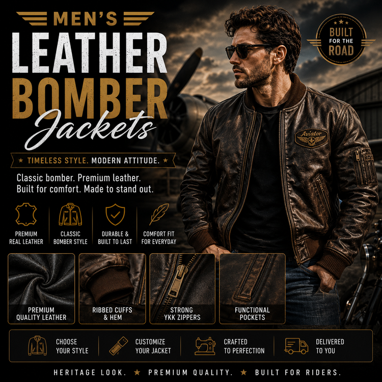Men’s Leather Bomber Jackets