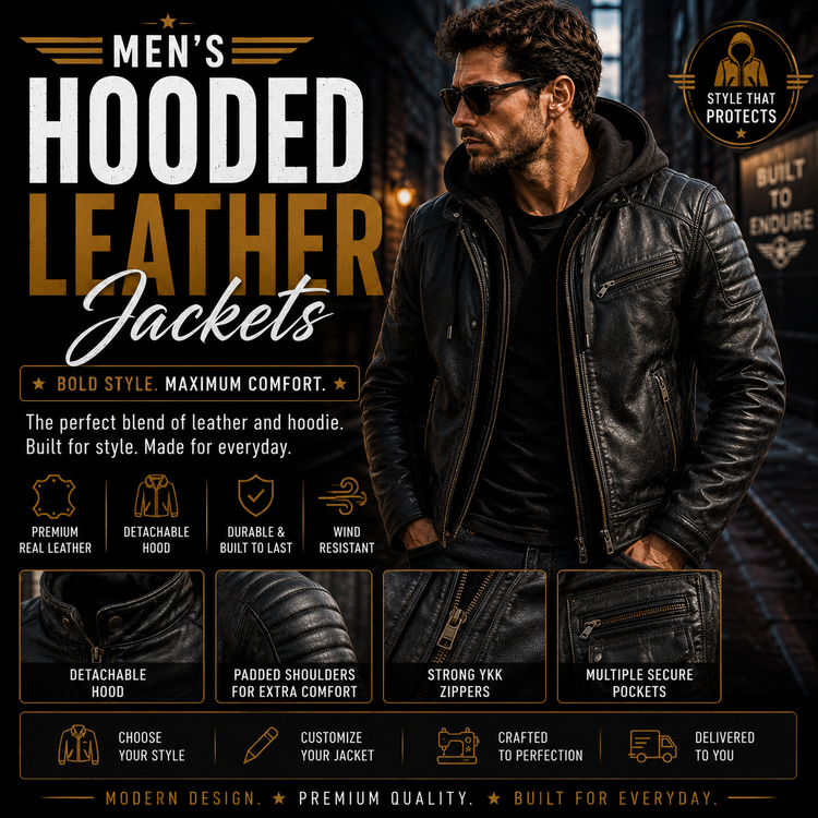 Men’s Hooded Leather Jackets