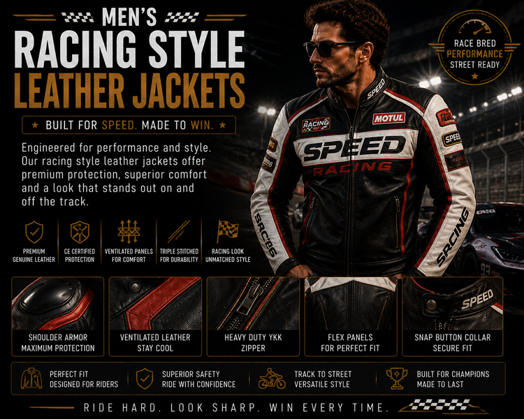 Men’s Racing Style Leather Jackets