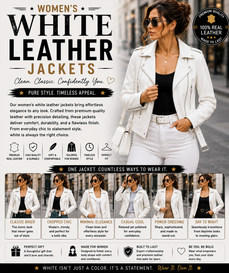 Women’s White Leather Jackets