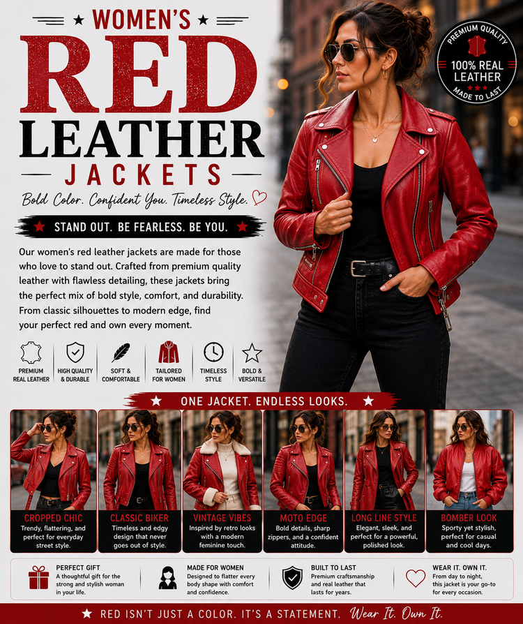 Women’s Red Leather Jackets
