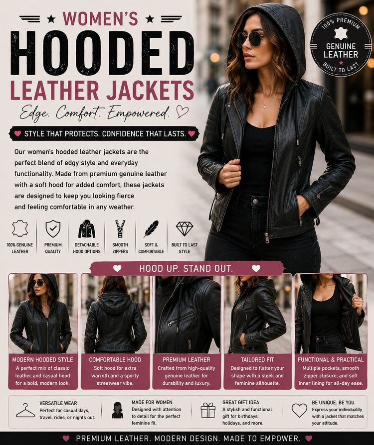 Women’s Hooded Leather Jackets