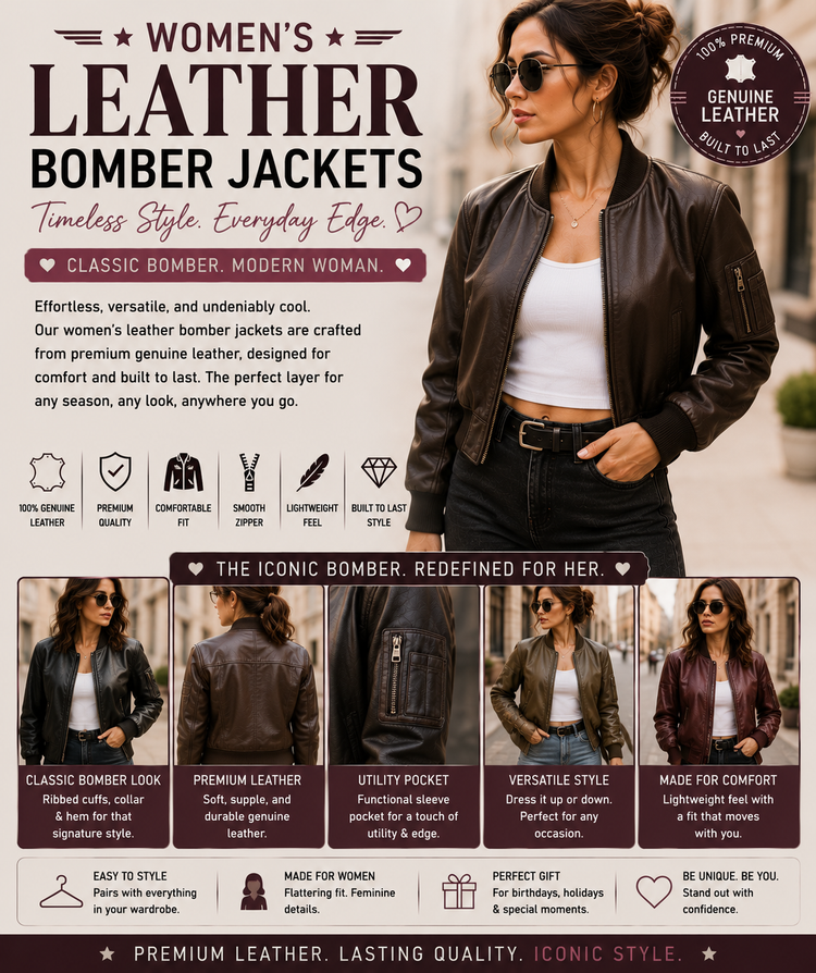 Women’s Leather Bomber Jackets