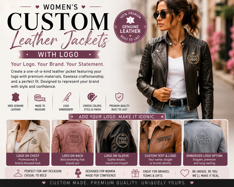 Women’s Custom Leather Jackets with Logo