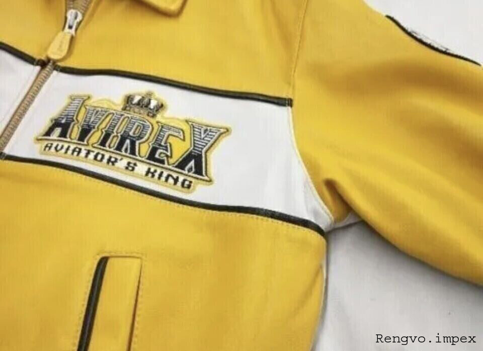 Avirex Leather Jacket – Classic Vintage Bomber Style Men’s Genuine Cowhide Flight Jacket