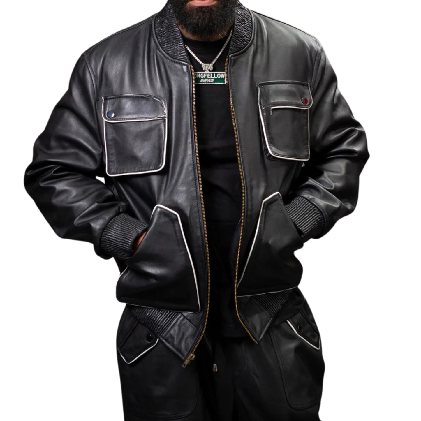 Black Leather Tracksuit – Bold, Sleek & Street-Ready