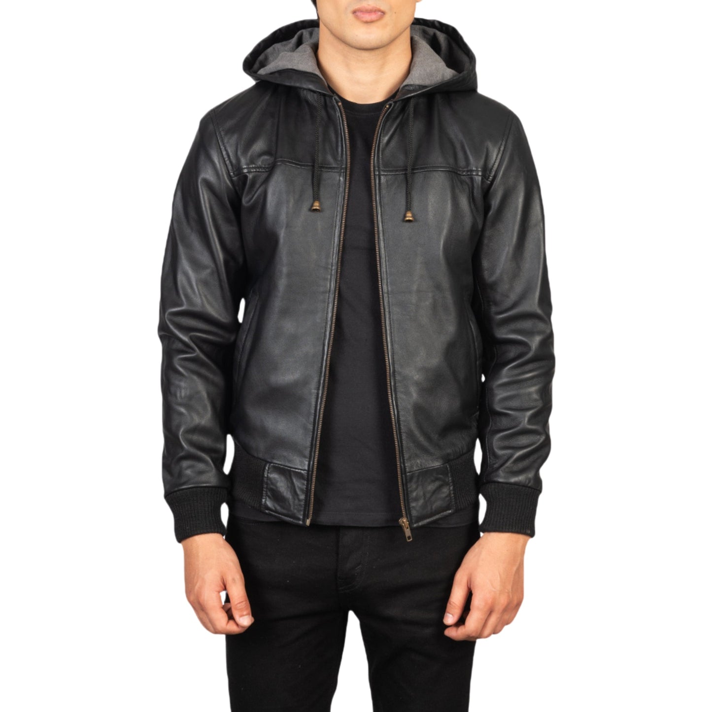 Men's Hooded Leather Jacket – Stylish & Versatile Genuine Leather