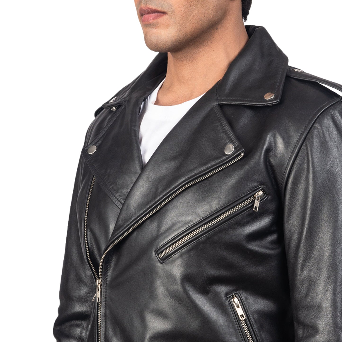 Men's Black Leather Biking Jacket – Premium Genuine Leather Motorcycle Jacket