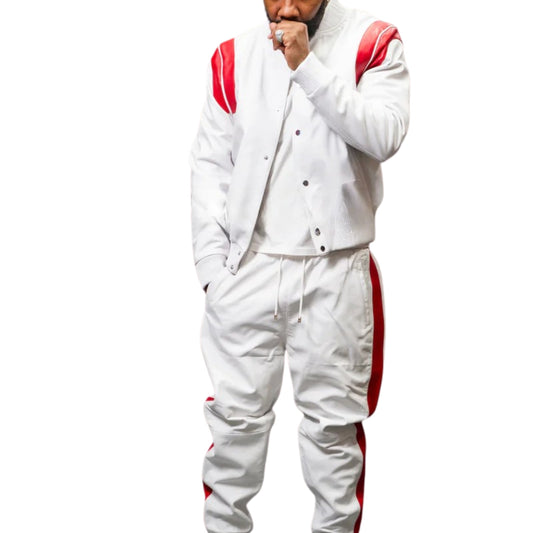 White Leather Tracksuit – Sleek, Bold & Ultra-Stylish