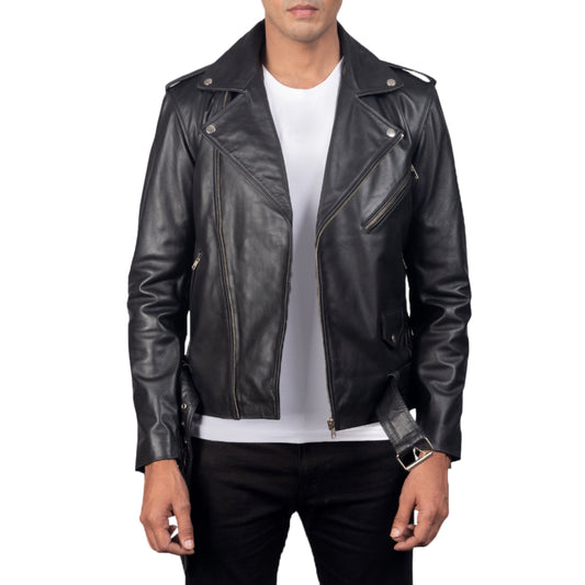 Men's Black Leather Biking Jacket – Premium Genuine Leather Motorcycle Jacket