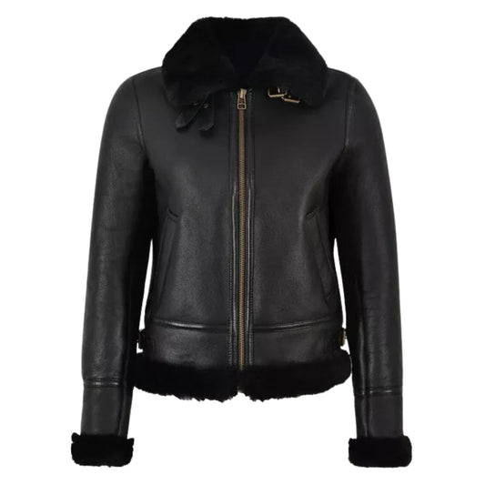 Women’s Shearling Leather Jacket – Stylish & Warm Genuine Sheepskin Coat