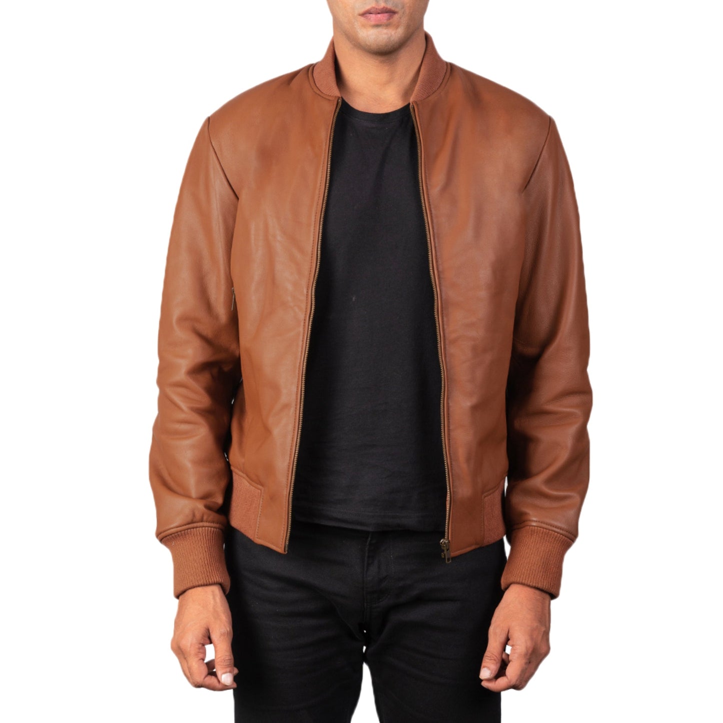 Brown Leather Bomber Jacket – Classic, Timeless & Stylish