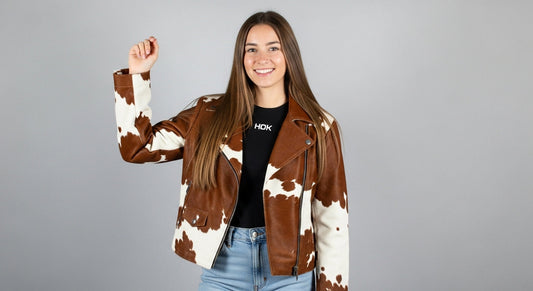 Women’s Real Skin Moto Leather Jacket – Genuine Leather Biker Style