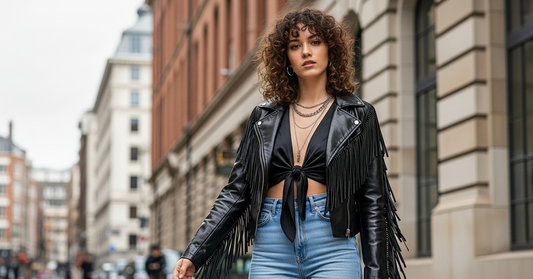 Women’s Fringe Leather Jacket – Western Style Genuine Leather Fashion