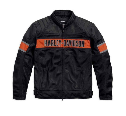 Harley Davidson Men’s Mesh Riding Jacket – Lightweight Black Motorcycle Gear with  Pockets