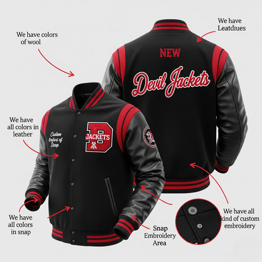 Custom Varsity Jacket – Fully Personalized Letterman Jacket by Devil Jackets
