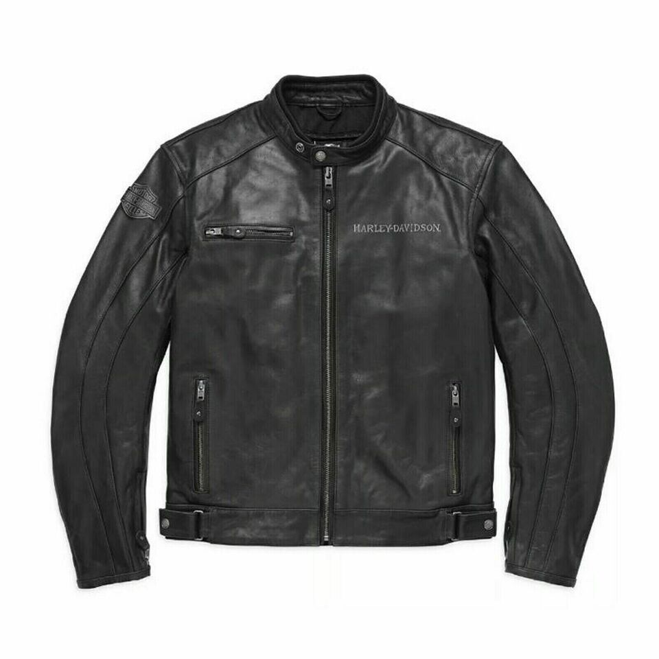 Harley Davidson Skull Leather Jacket – Men’s Genuine Cowhide Biker Riding Gear