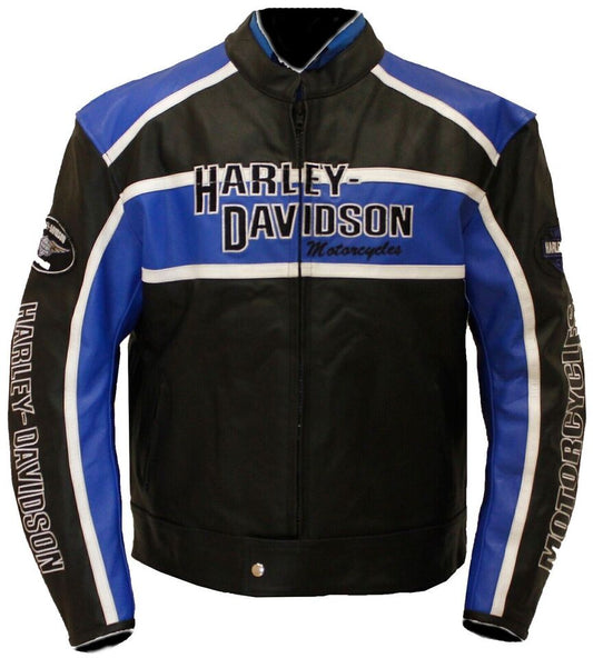 Harley Davidson Classic Cruiser Leather Jacket – Men’s Genuine Cowhide Motorcycle Riding Gear