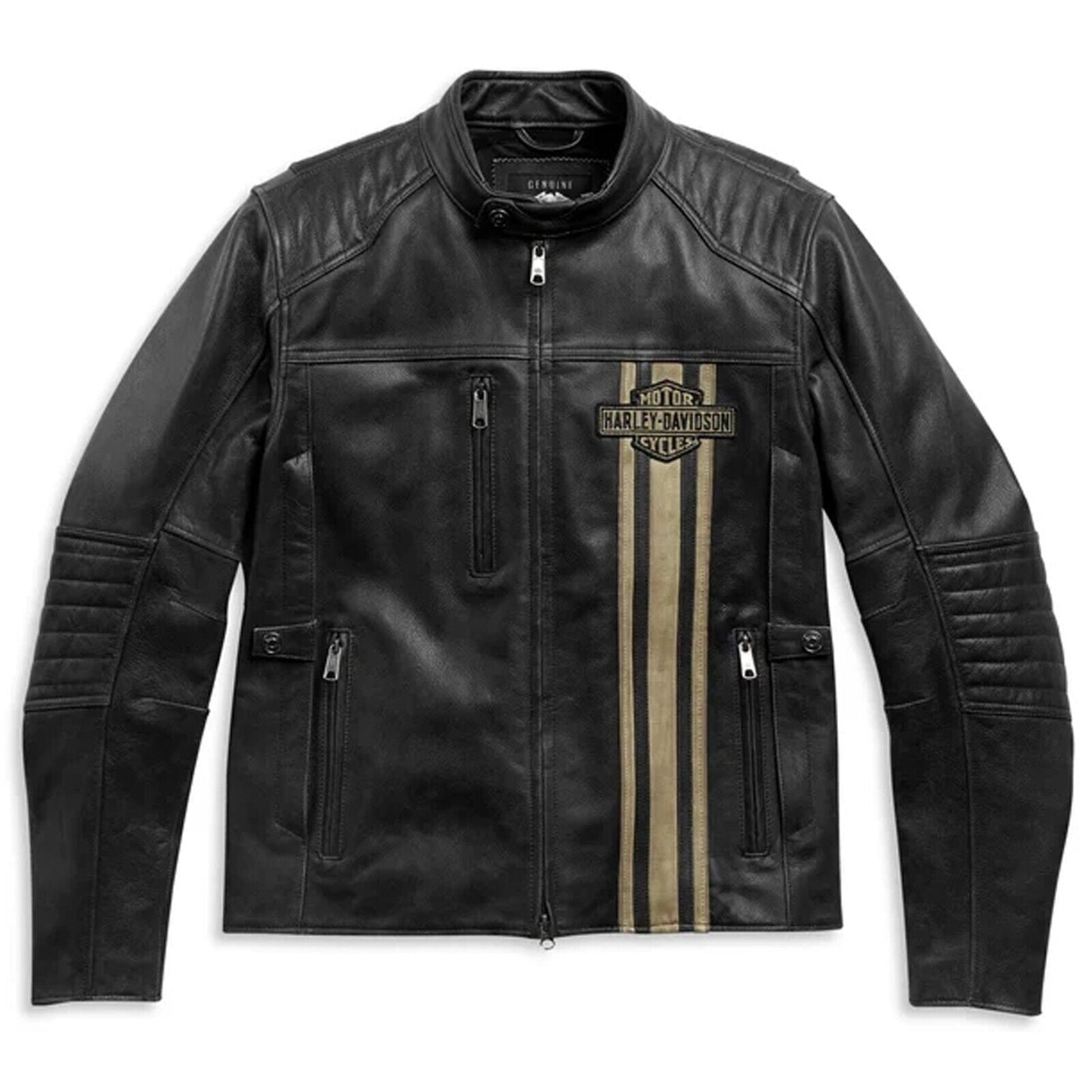 Authentic Harley Davidson Leather Jacket – Genuine Black Cowhide Motorcycle Riding GeaR