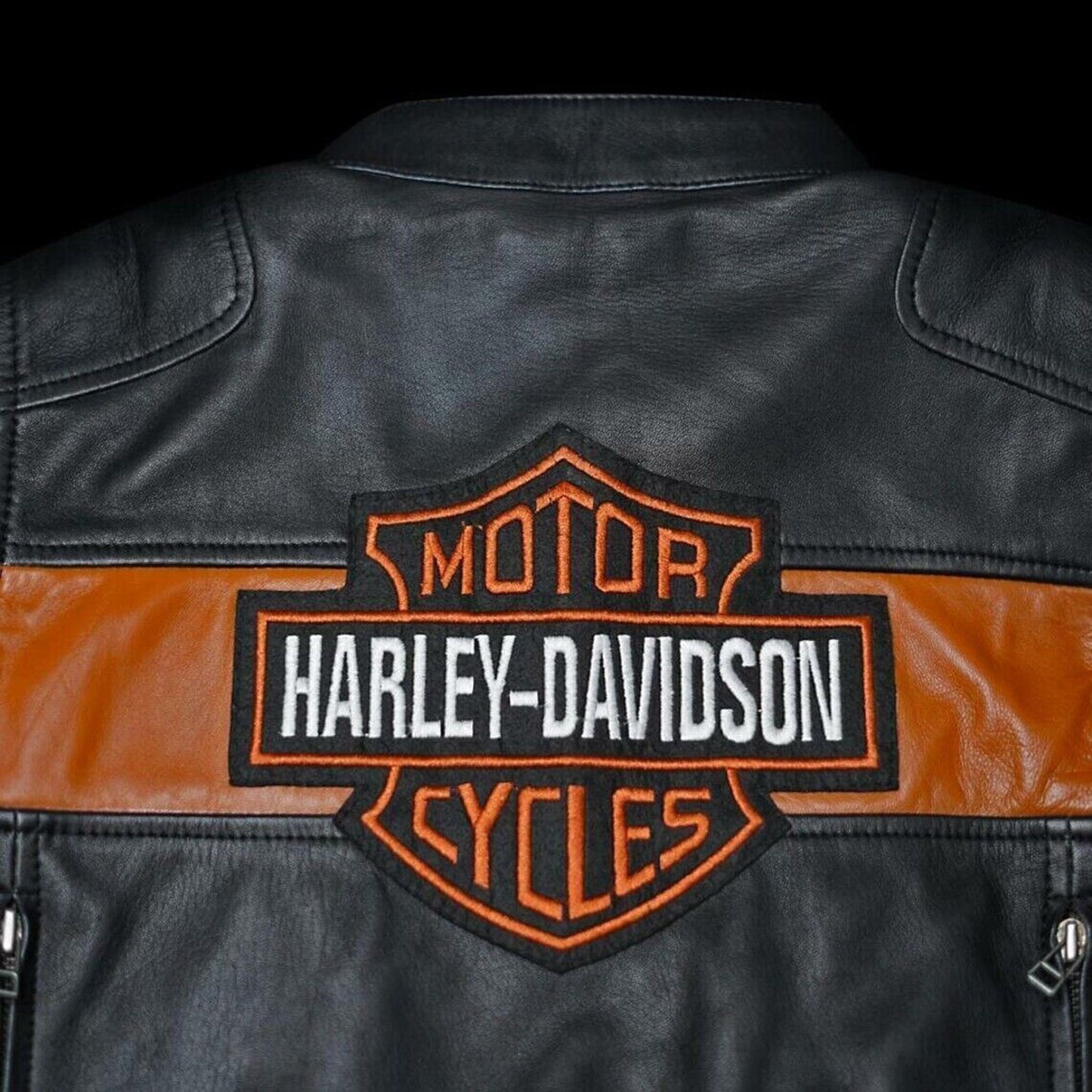 Harley Davidson Men’s Black Leather Jacket – Classic Motorcycle Riding Gear