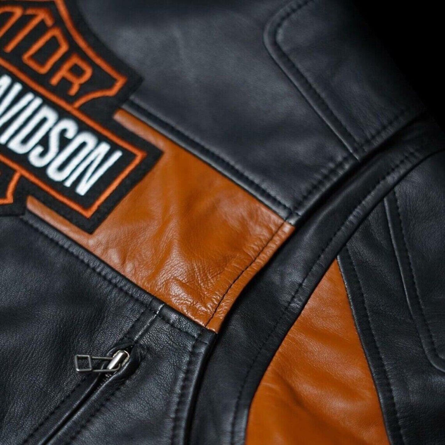 Harley Davidson Men’s Black Leather Jacket – Classic Motorcycle Riding Gear