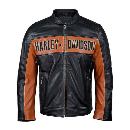 Harley Davidson Men’s Black Leather Jacket – Classic Motorcycle Riding Gear